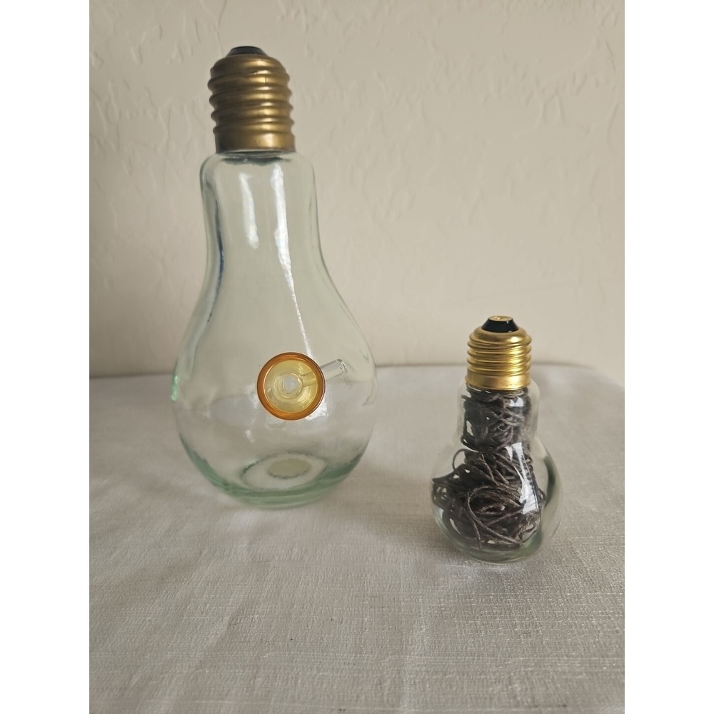 Lightbulb Decanter Repurposed Into Water Bong With Mini Lightbulb Decanter...